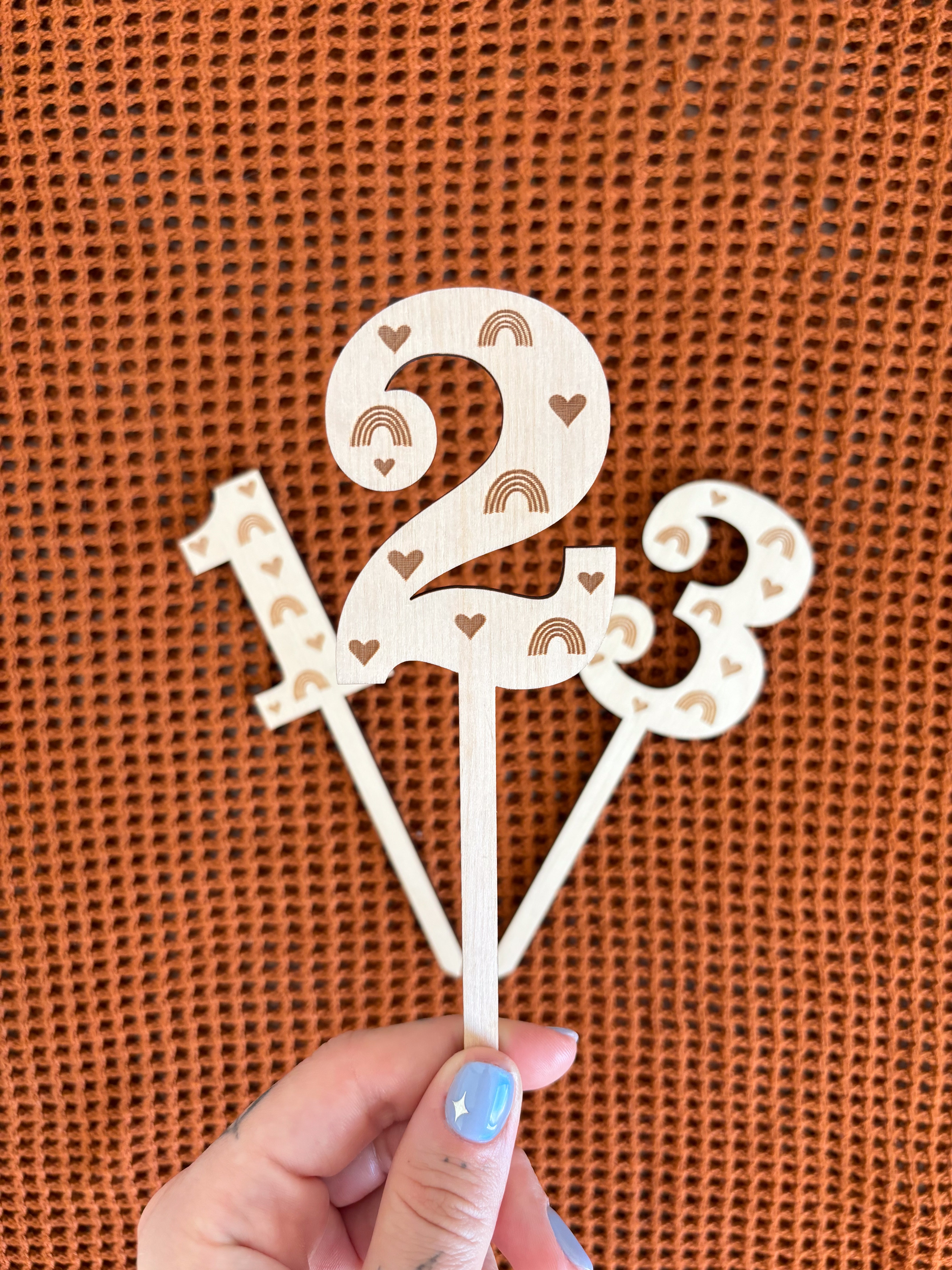 Natural Wooden Cake Topper – Numbers | Minimalist Birthday & Anniversary Decoration