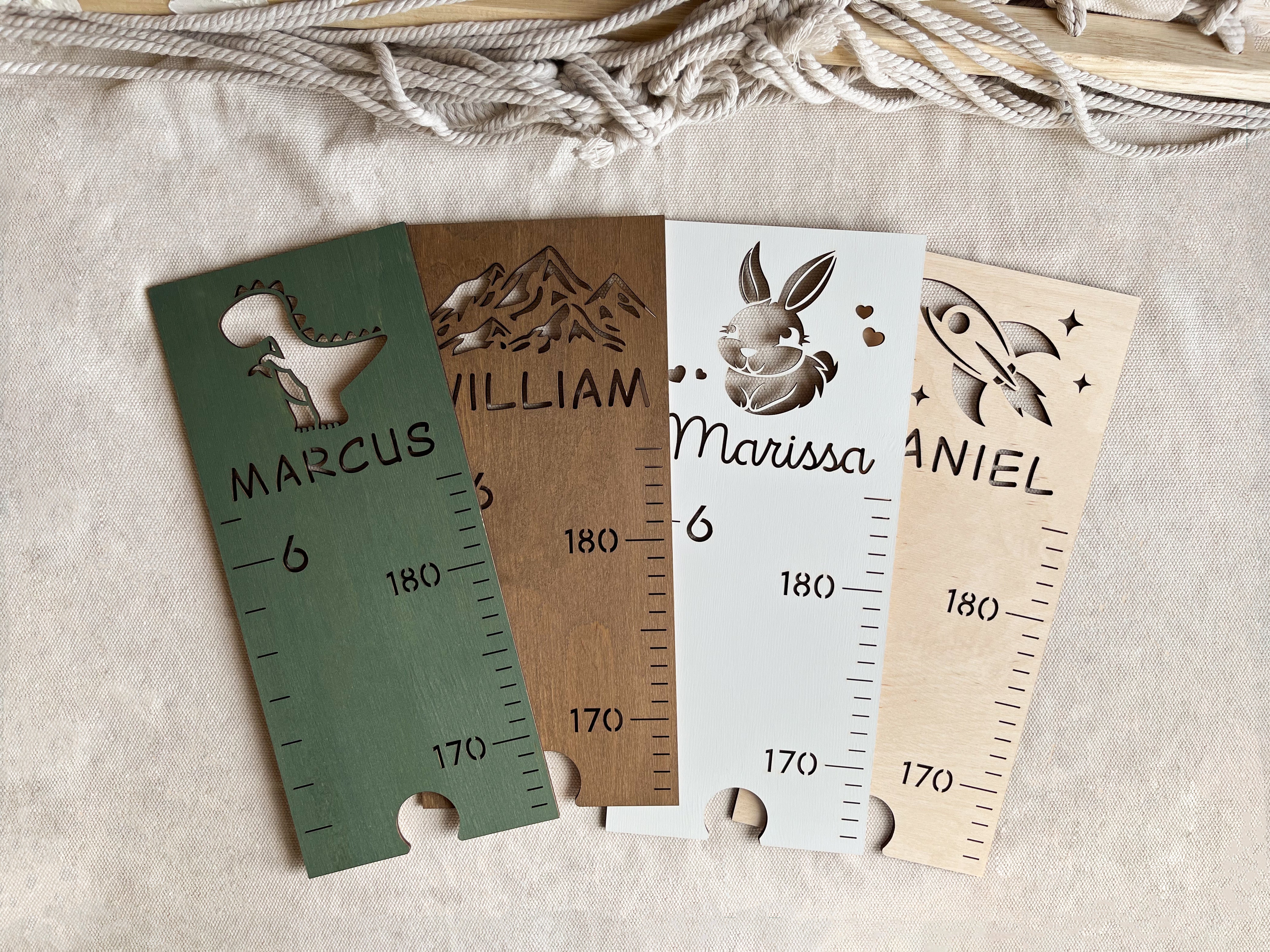 Wooden Height Chart with Cutout – Personalized Growth Ruler for Kids