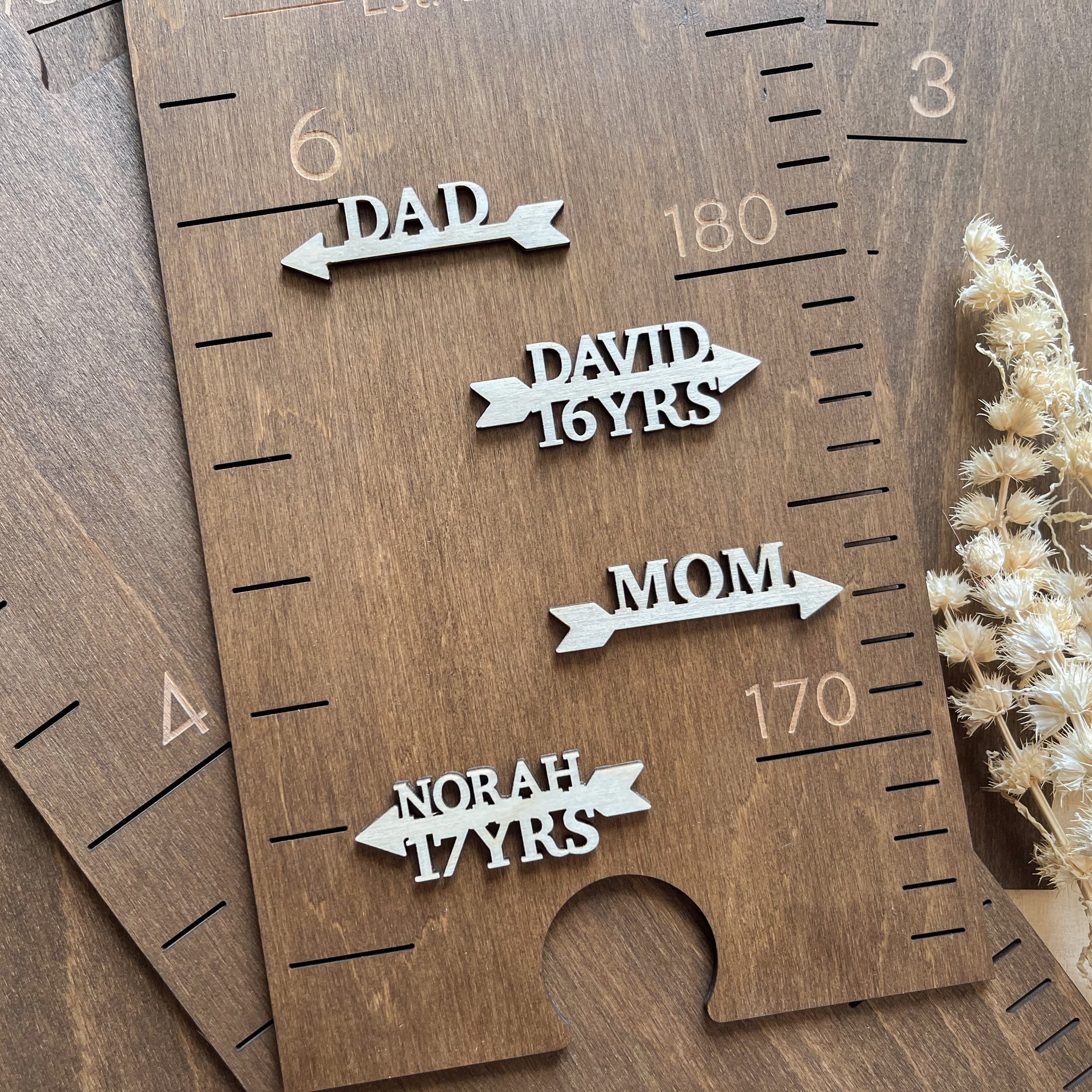 Personalized Growth Chart Markers – Custom Name Arrows for Height Ruler