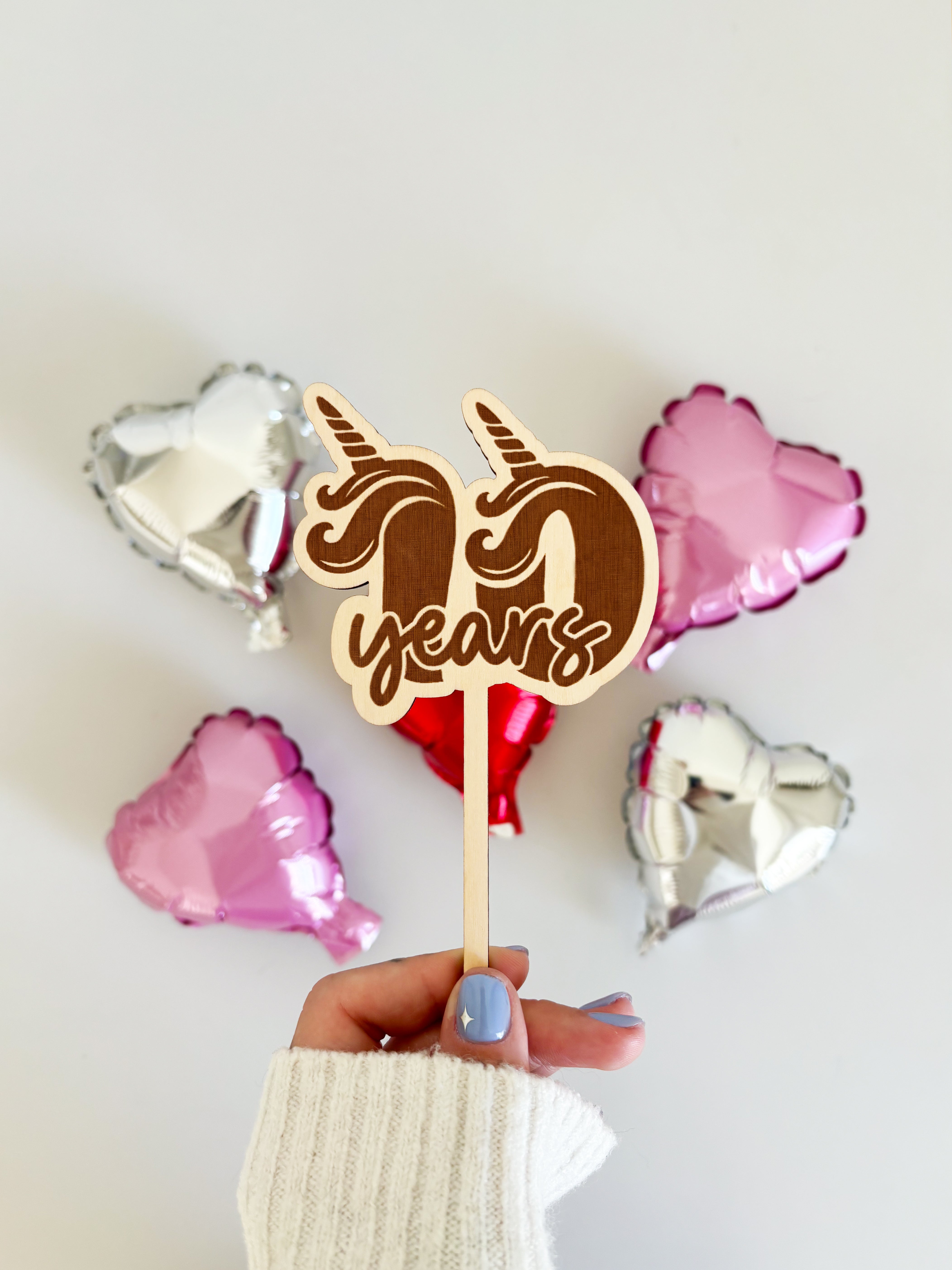 Wooden Cake Topper – Unicorn Design | Personalized Party Decoration for Birthdays & Baby Showers