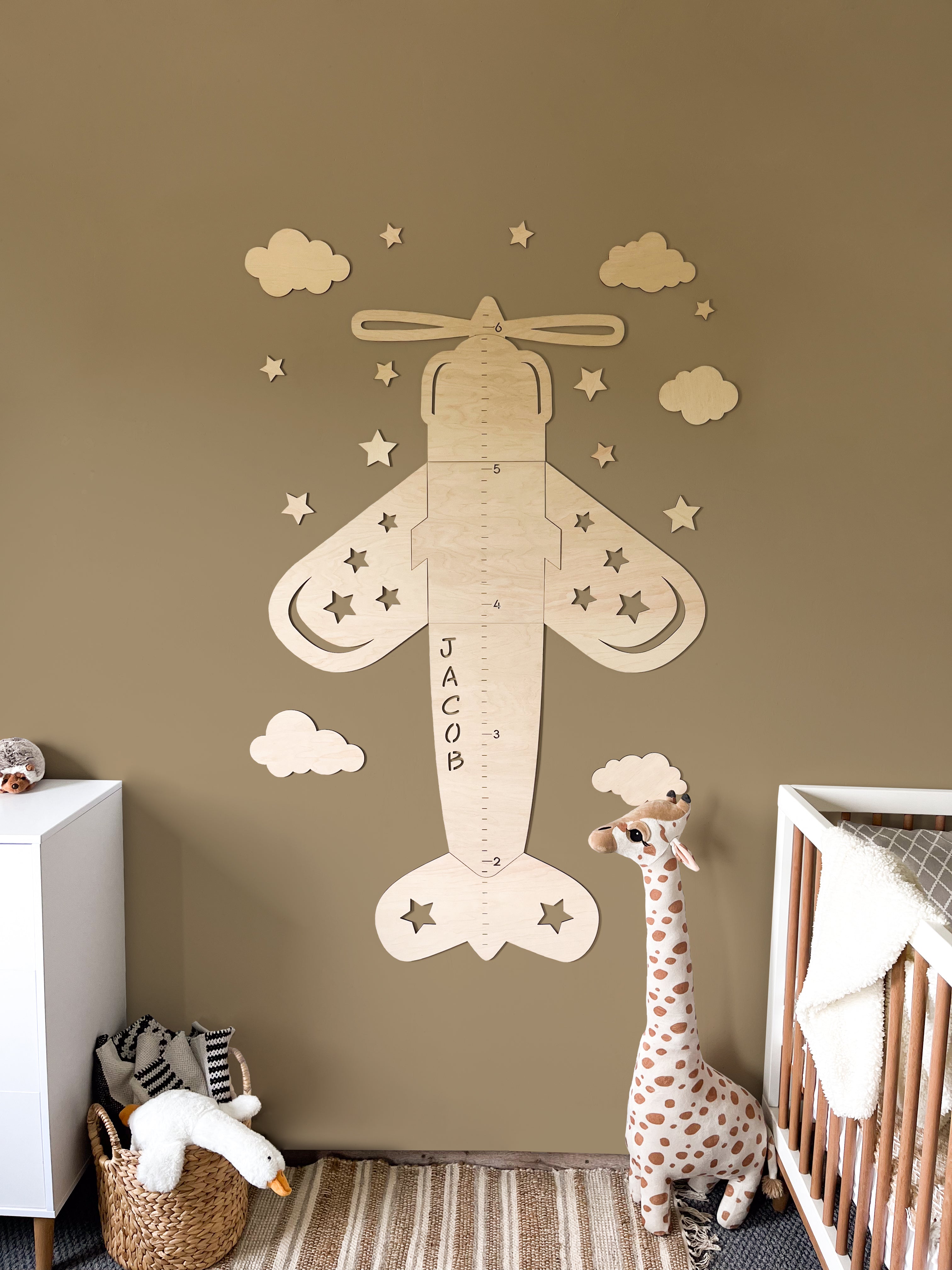 Aircraft Growth Chart – Personalized Airplane Height Ruler for Kids