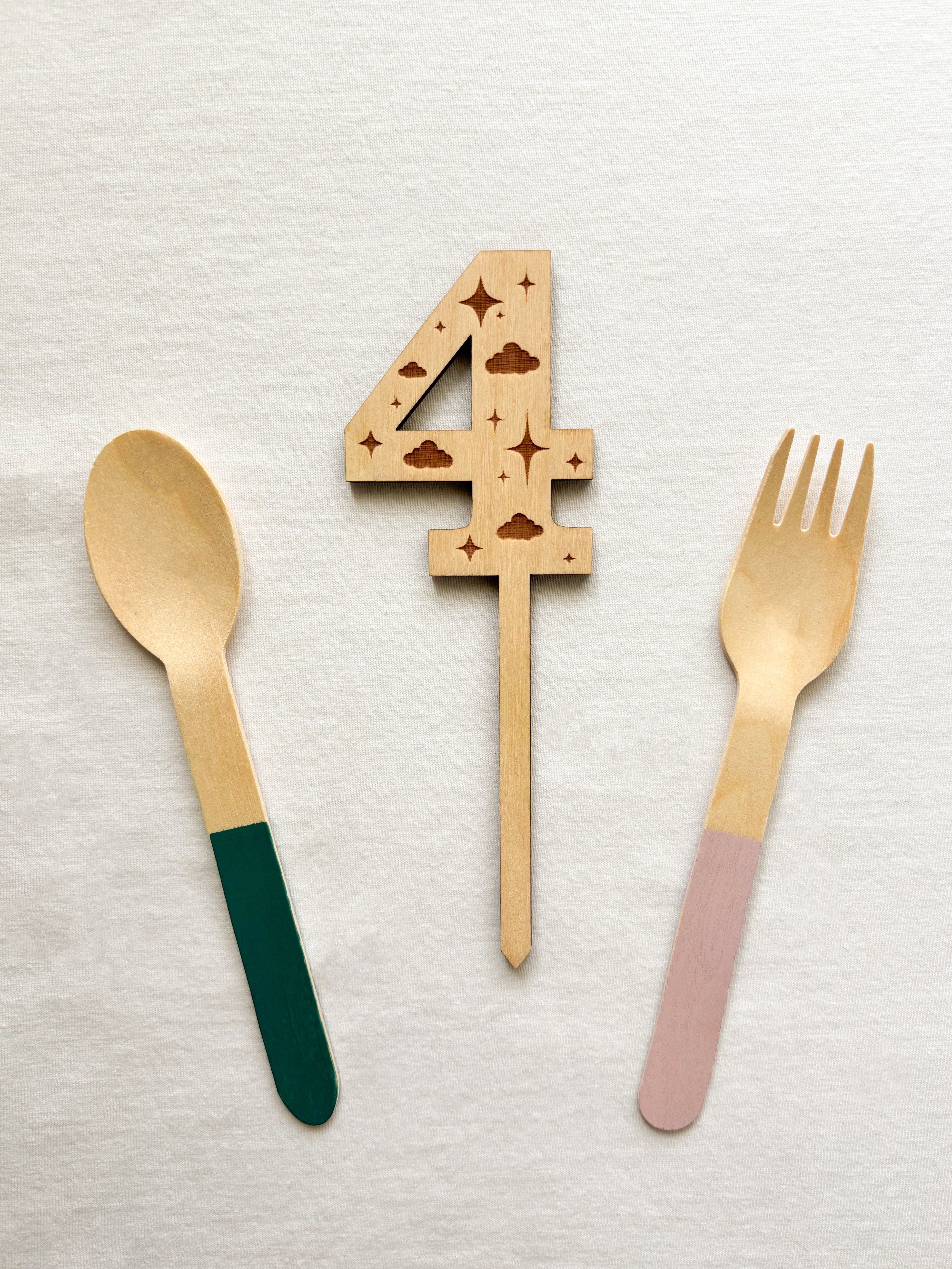 Natural Wooden Cake Topper – Numbers | Minimalist Birthday & Anniversary Decoration