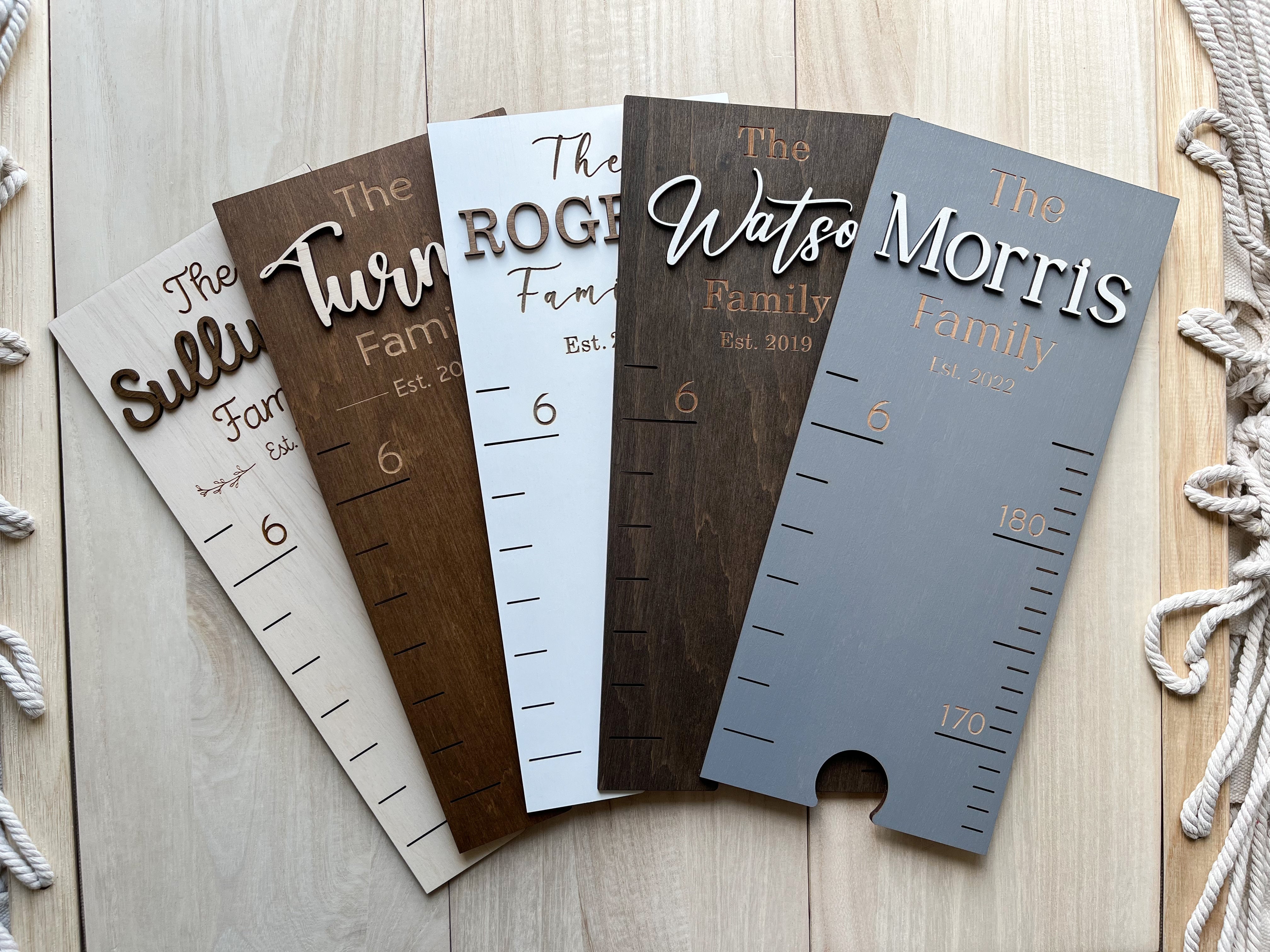 Family Height Chart – Personalized Wooden Growth Ruler for All Ages