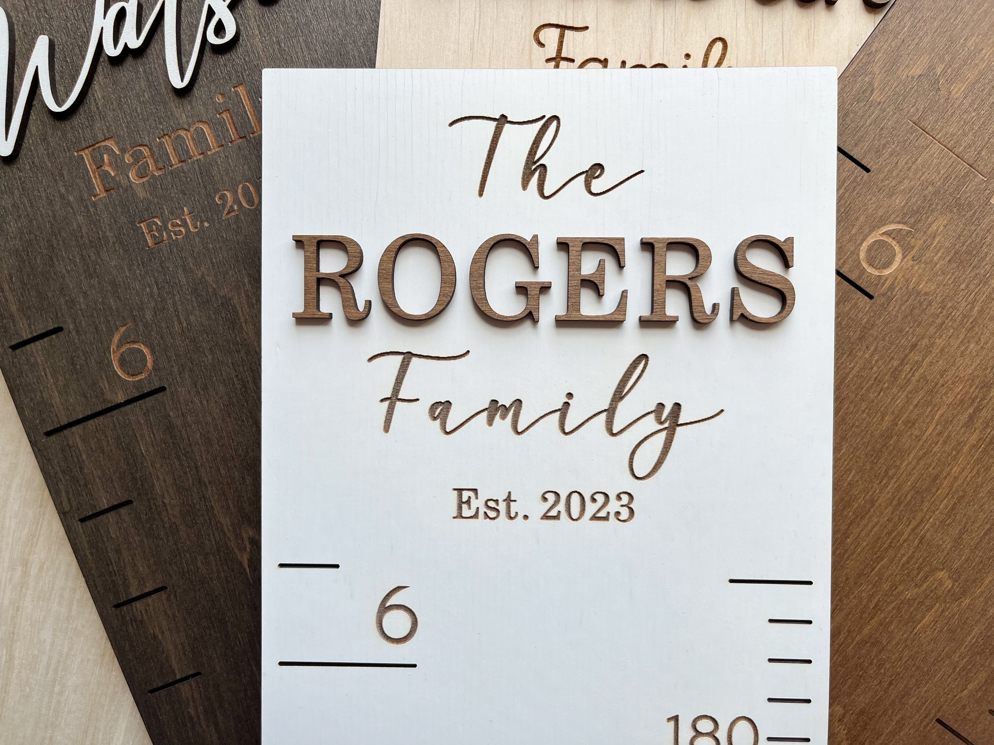 Family Height Chart – Personalized Wooden Growth Ruler for All Ages