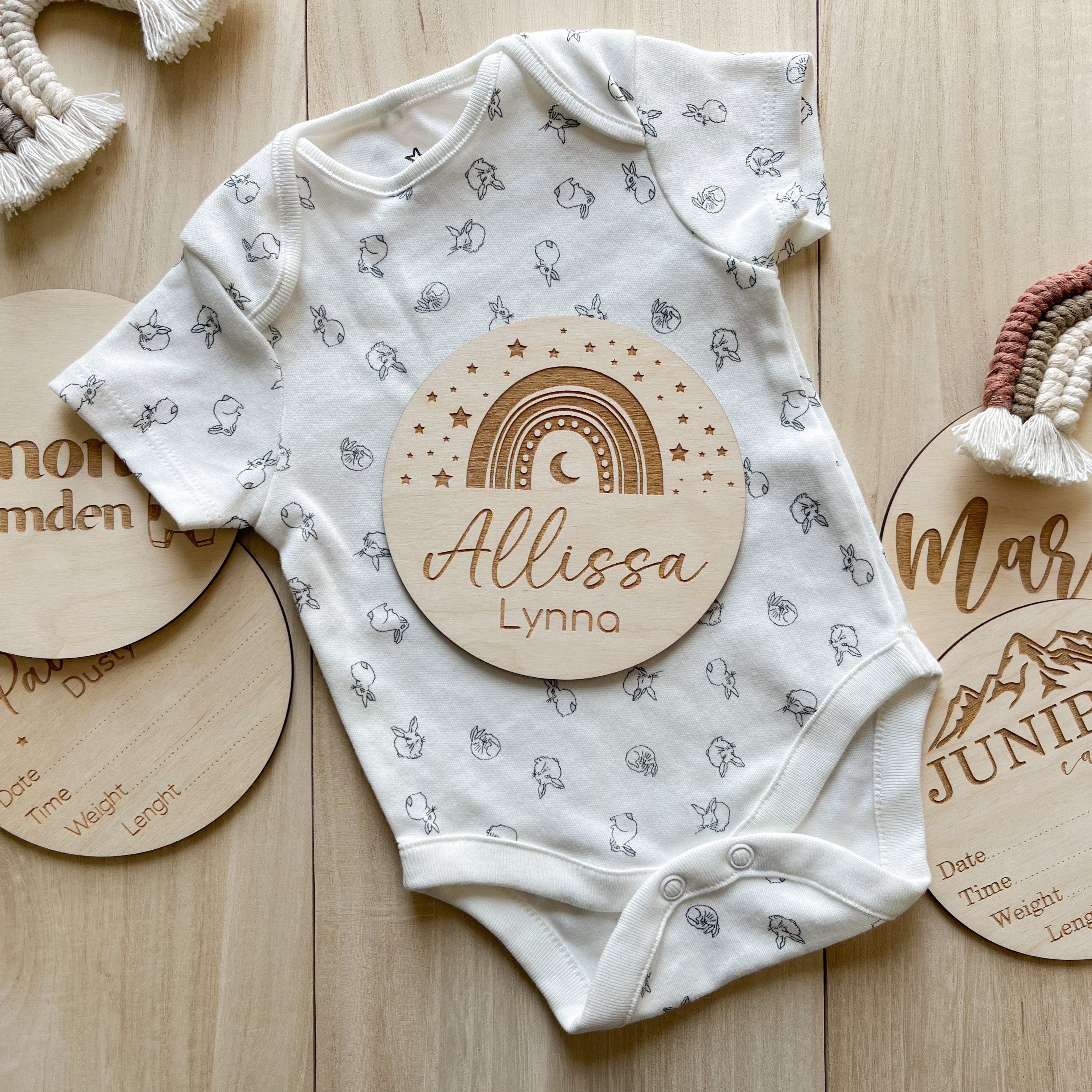 Personalized Birth Stats Sign – Custom Baby Name & Birth Details Plaque