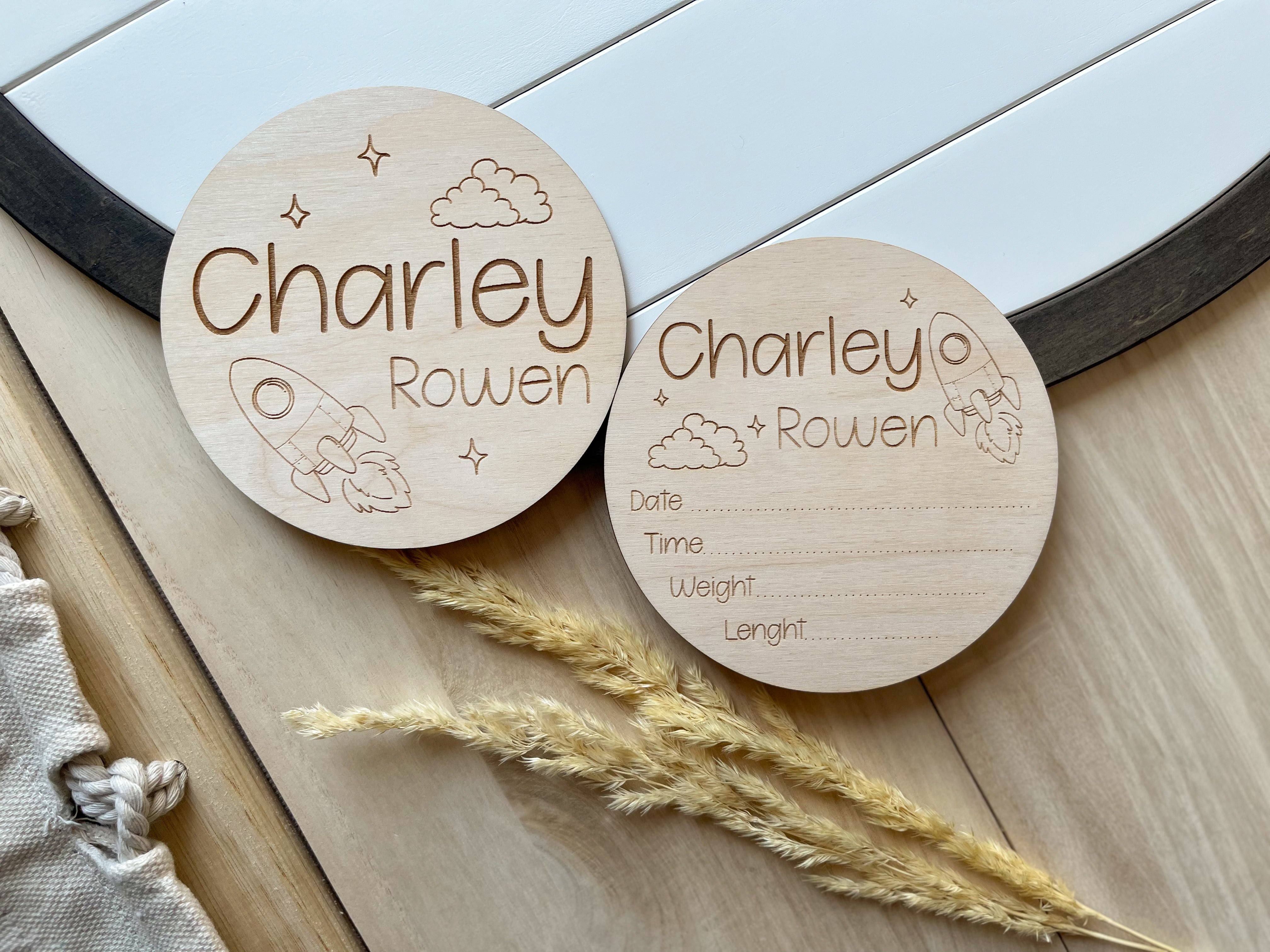 Personalized Birth Stats Sign – Custom Baby Name & Birth Details Plaque