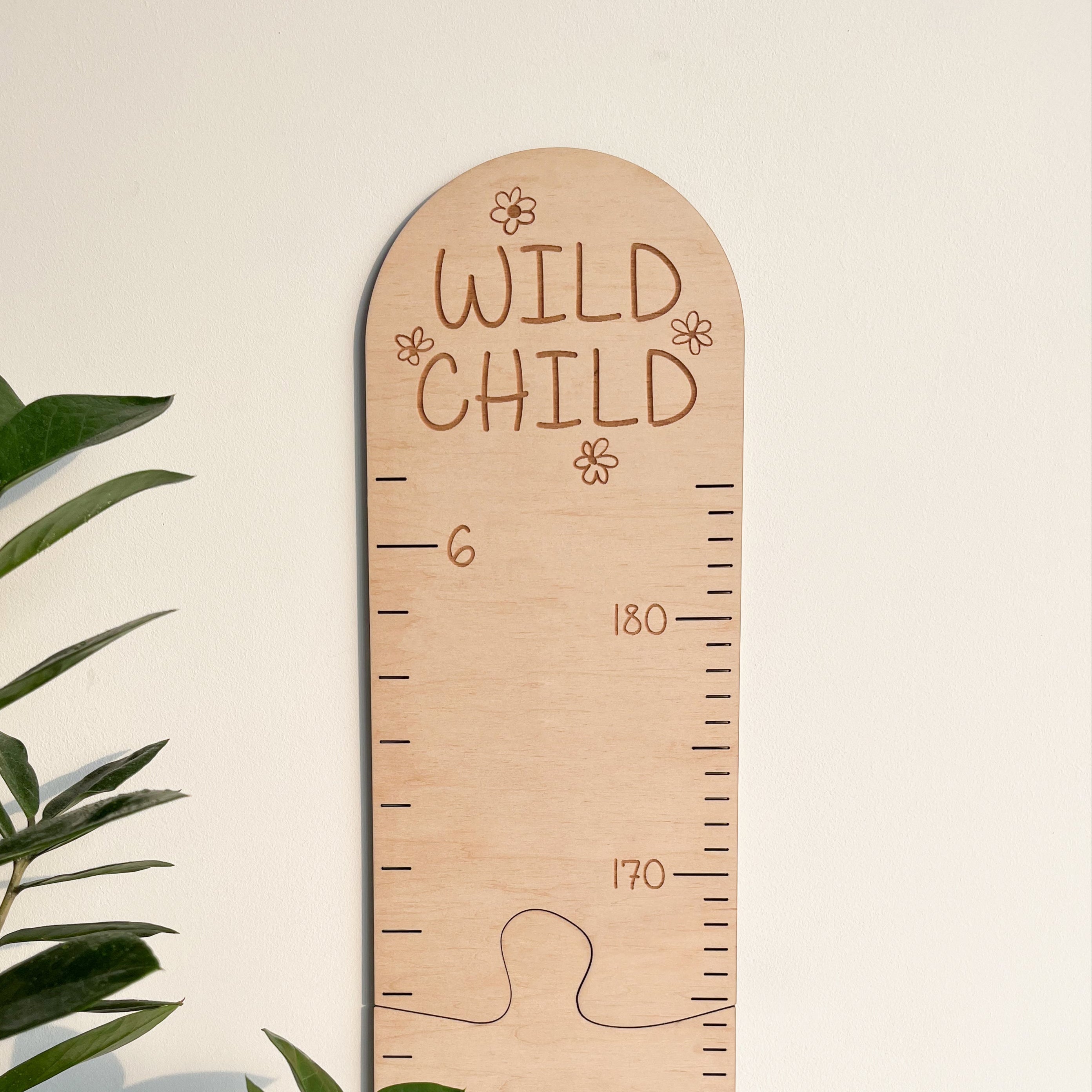 Personalized Wooden Growth Chart – Custom Name Height Ruler for Kids