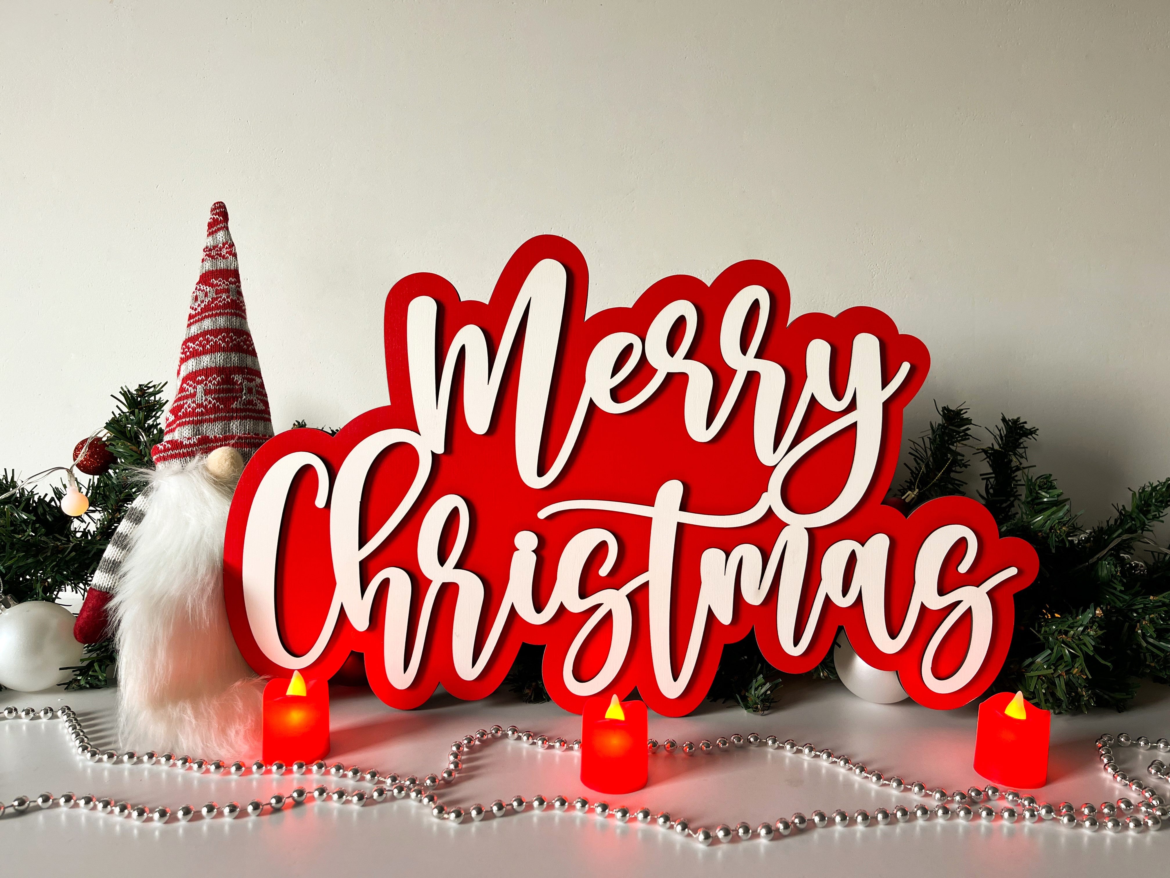 Wooden Merry Christmas Christmas Ornament Decoration Merry Christmas Plaque Christmas Decor Merry Christmas Sign
