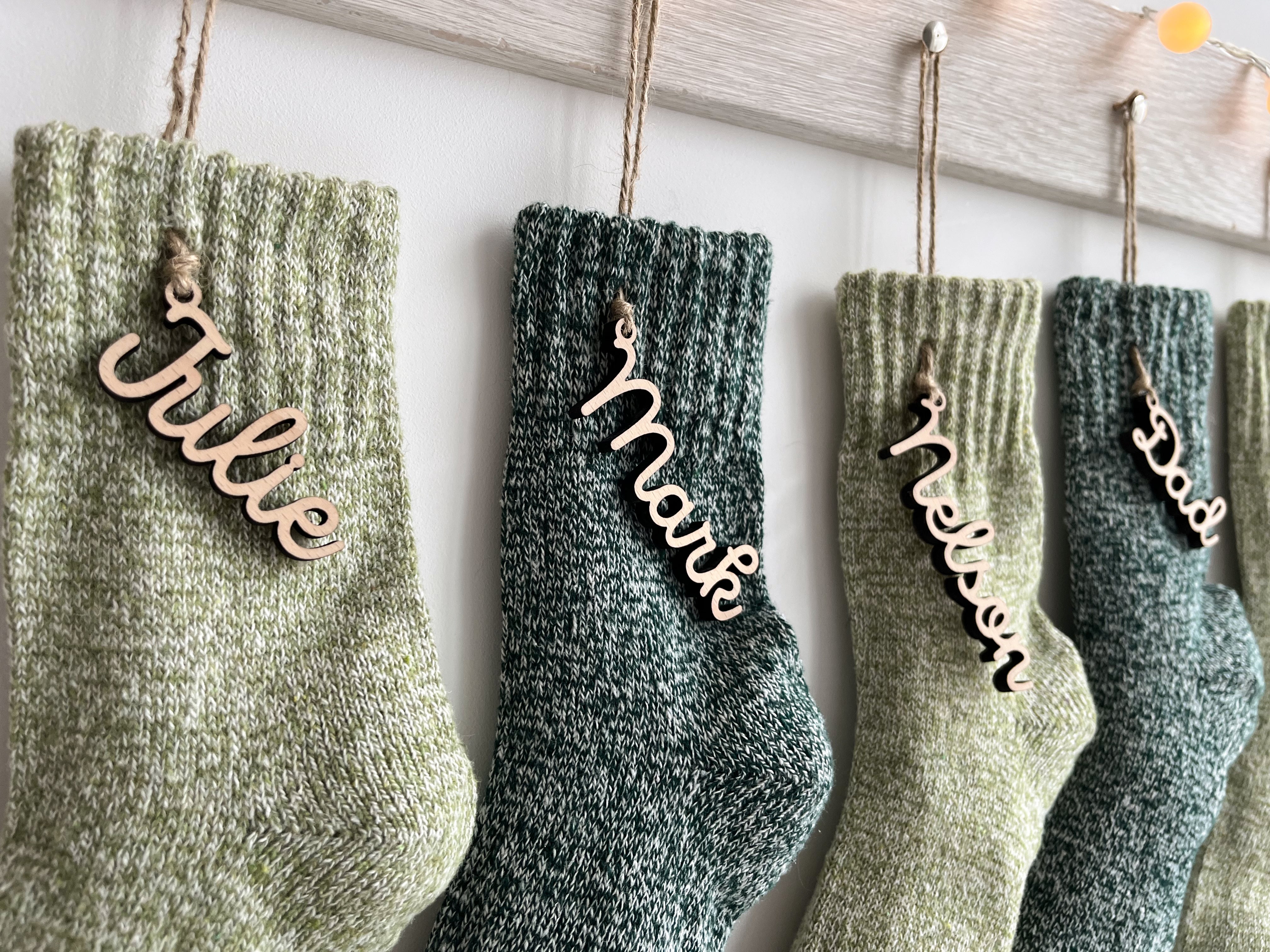 Personalized Christmas Stocking Tags Wooden Gift Tags Wooden Signs Personalized Wooden Tags Wooden Name Tags Personalized Wooden Tags